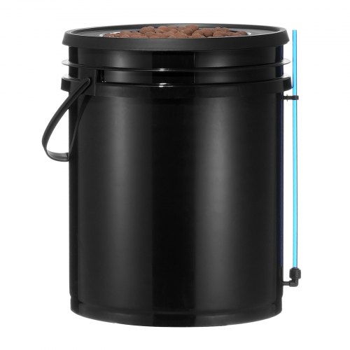 Hydroponisk system, recirkulerende Deep Water Culture 4 spande, 30x30x38 cm, sort, PP-materiale