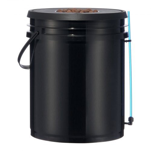 Hydroponisk dyrkningssystem, Deep Water Culture 4 spande, 30x30x38 cm, sort, PP-materiale