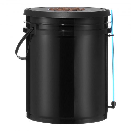 Hydroponisk dyrkningssystem, Deep Water Culture 8 spande, 30x30x38 cm, sort, PP materiale