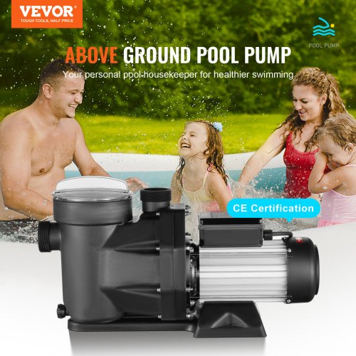 Poolpumpe, 2 HK dobbelt hastighed til overjordisk, energibesparende, 220V-240V, kraftfuld