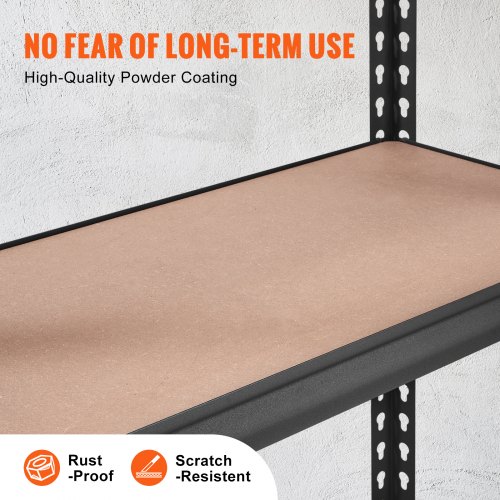 Opbevaringsreol, 75x30x152 cm, Sort, Metal, Justerbar