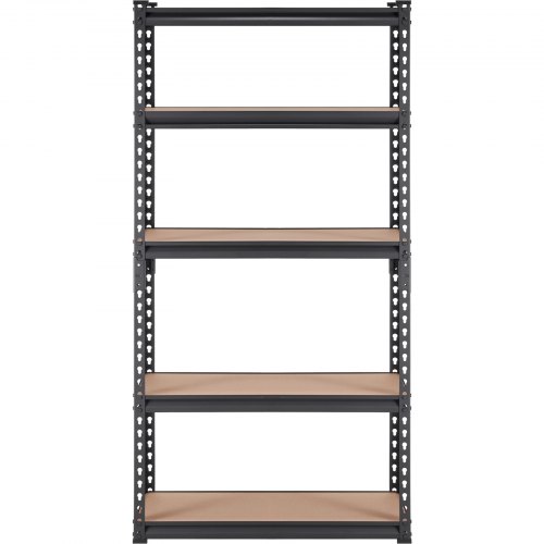 Opbevaringsreol, 75x30x152 cm, Sort, Metal, Justerbar