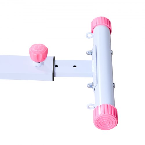 Squatmaskine, justerbar, balde-træner, 80x40x76 cm, pink, hvid, sammenklappelig