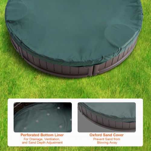 Sandkasse, 183x105,5x23 cm, Brun, HDPE