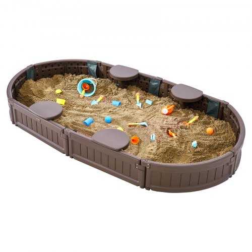 Sandkasse, 183x105,5x23 cm, Brun, HDPE