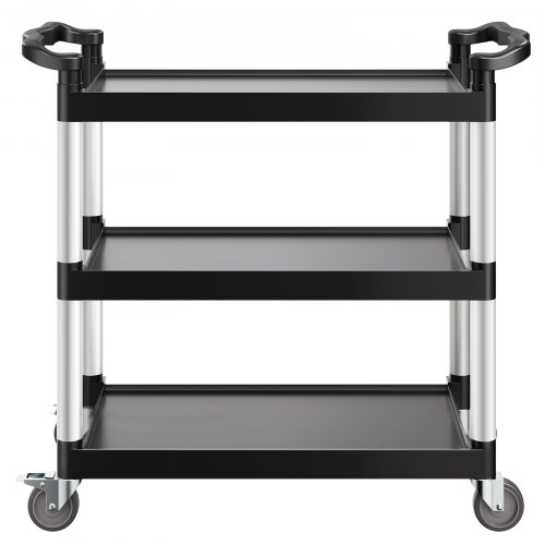 Rullebord, 3-lags plast rullebord 106x49x98 cm, Sort, Opbevaring