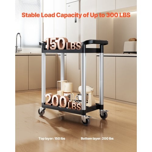 Rullebord, 80x41x94.5 cm, Sort, Plast