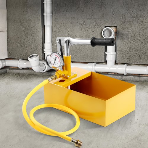 Hydrostatisk testpumpe, 1 m slange, 5 L tank, 25 bar, manuel, trykprøvetester