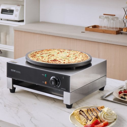 Crepe Maker, Elektrisk Kommerciel 40x45.5x22.5 cm, Sølv, Rustfrit Stål