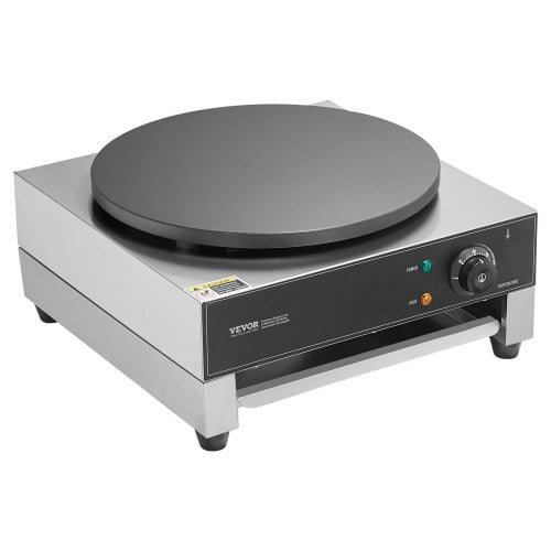 Crepe Maker, Elektrisk Kommerciel 40x45.5x22.5 cm, Sølv, Rustfrit Stål