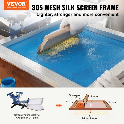 Screen Printing Ramset, 50,8x61 cm, 305 Mesh, 6 ramar, Aluminium