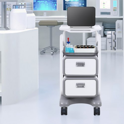 Laboratorievogn, 3 niveauer, 485x363x745 cm, hvid, ABS-materiale