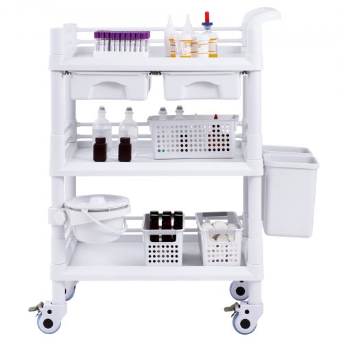 Laboratorievogn, 3 niveauer, 70,5x44,5x97 cm, hvid, opbevaring