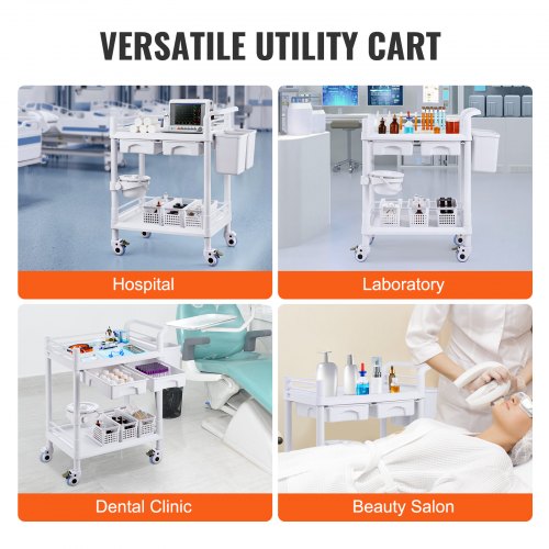 Laboratorievogn, 70,5x44,5x90 cm, Hvid, Opbevaring