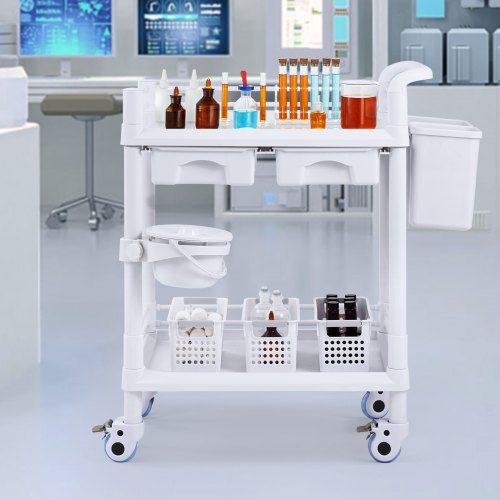 Laboratorievogn, 70,5x44,5x90 cm, Hvid, Opbevaring
