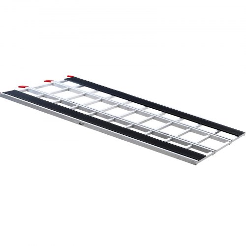 Opladningsrampe, tre-delt aluminium, 2160x1375x39 mm, skridsikker, opbevaring