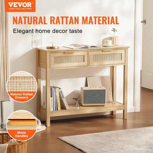 Konsolbord, 100x30x74,5 cm, Natur, Rattan
