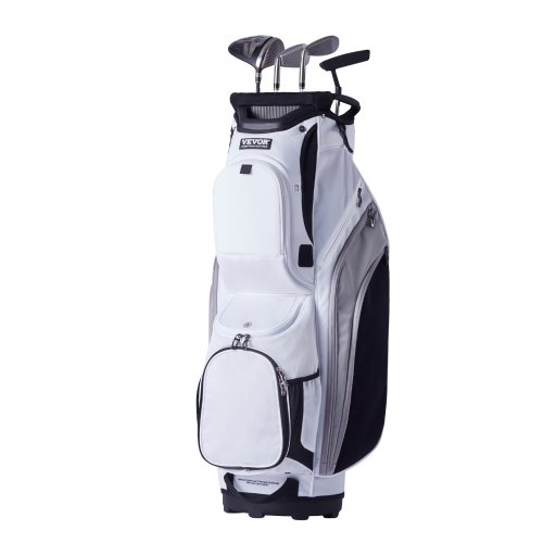 Golfvognstaske, 14-vejs rumdeler, 41x37x91,5 cm, hvid, nylon
