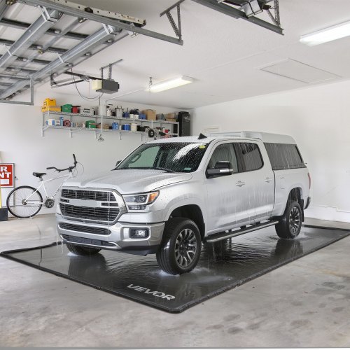 Garage uppsamlingsmatta, 2,6x6,1 m, svart, PVC, halkfri, vattentät, skydd