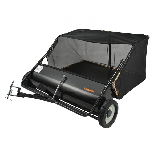 Gräsmattesop 127 cm Svart, Justerbar Sopningshöjd, Kraftig
