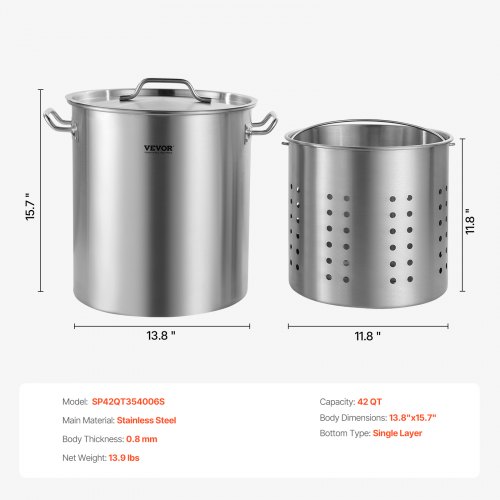Stock Pot 35x40 cm Hopea, ruostumaton teräs