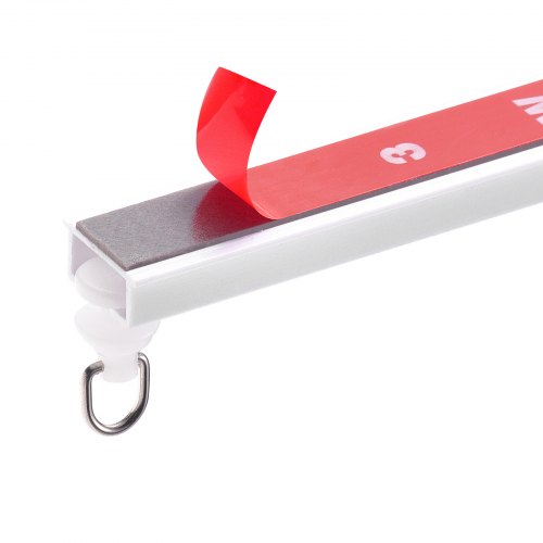 Loftgardinskinne sæt 301x1,8x3 cm Hvid, PVC
