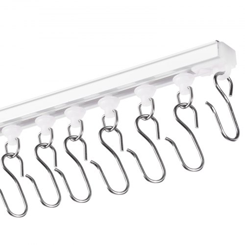 Loftgardinskinne sæt 301x1,8x3 cm Hvid, PVC