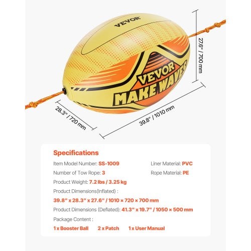 Booster Ball, 101x65x65 cm, PVC, vesiliikuntatarvike