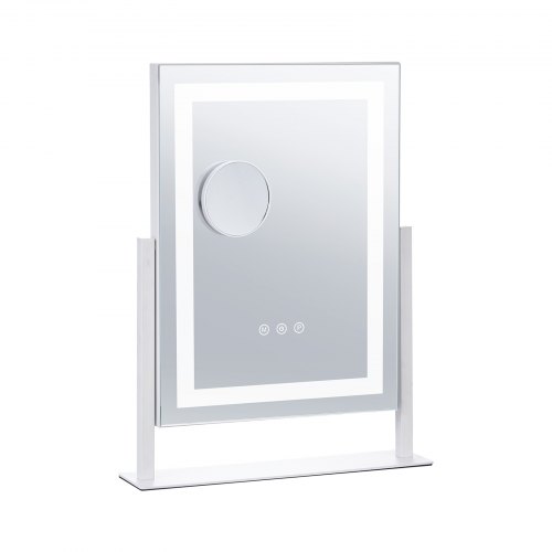 Makeupspejl, 41x30x47,5 cm, Hvid, LED-belyst