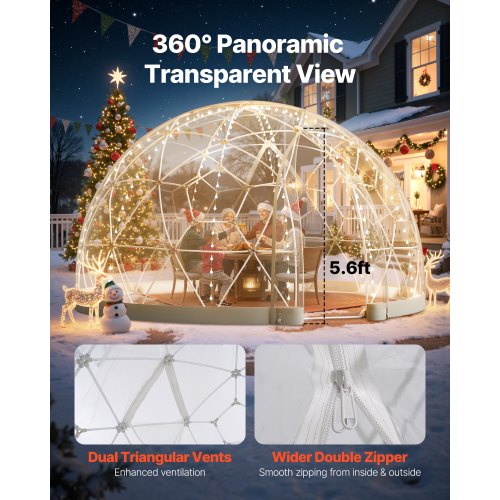 Havekuppel til haven, 360x220 cm, Hvid, PVC