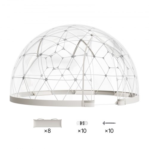 Havekuppel til haven, 360x220 cm, Hvid, PVC