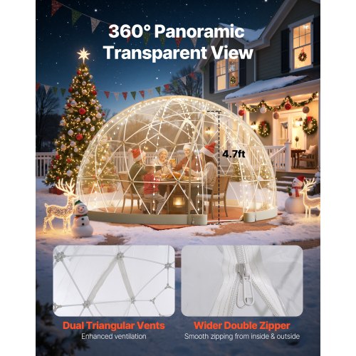 Havekuppel Telt 290x175 cm Hvid Transparent PVC