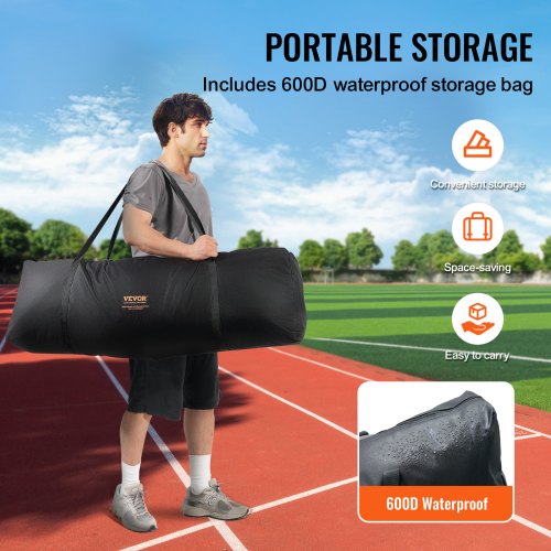 Baseballin syöttösuoja 213x96x213 cm musta, turvaverkko, siirrettävä