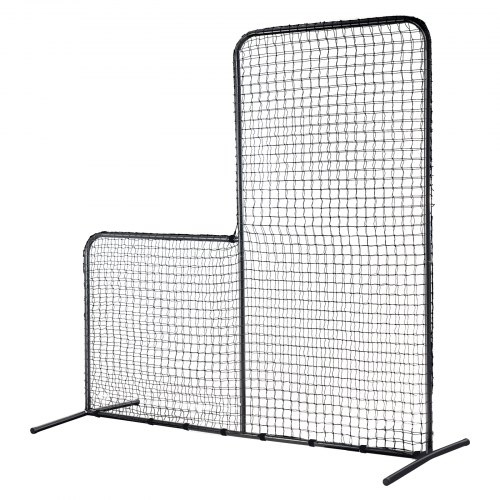 Baseballin syöttösuoja 213x96x213 cm musta, turvaverkko, siirrettävä