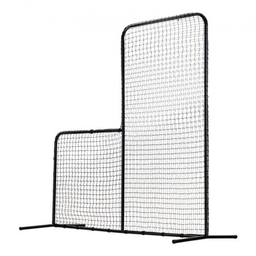 Baseballin syöttösuoja 213x96x213 cm musta, turvaverkko, siirrettävä