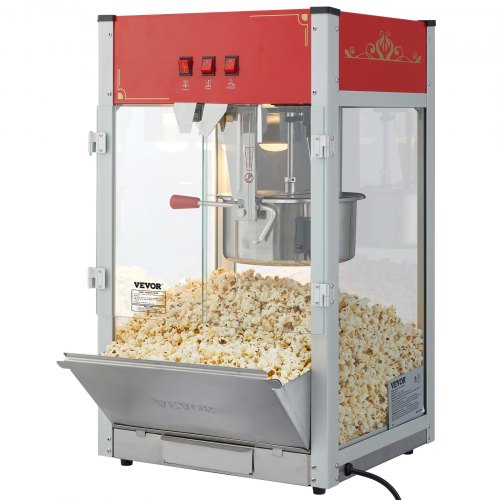 Popcornmaskine, 45.8x38x76.8 cm, Rød, hærdet glas