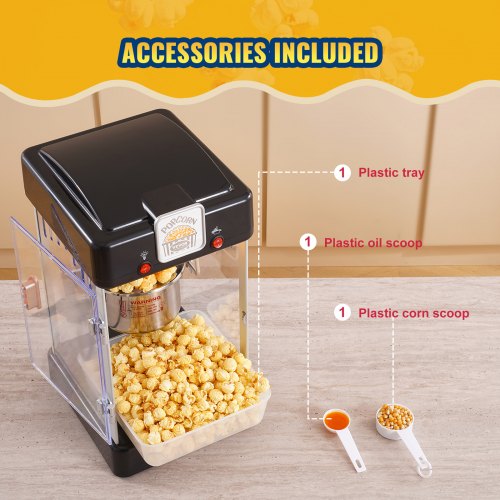 Popcorn-kone, 24x27,5x47,5 cm, musta, pöytämalli