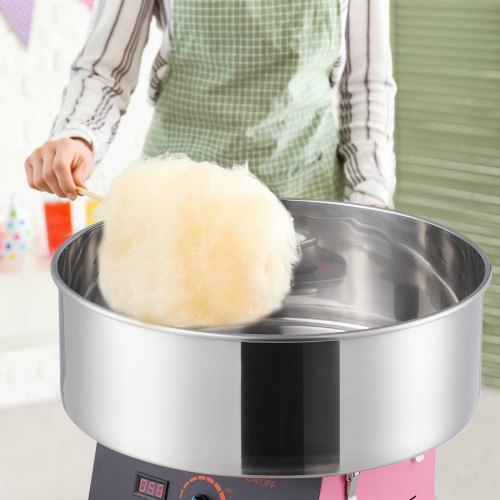 Candyflossmaskine, 1000W, 51.8x51.8x41.5 cm, Pink, Rustfrit stål