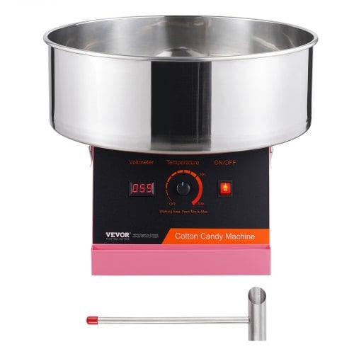 Candyflossmaskine, 1000W, 51.8x51.8x41.5 cm, Pink, Rustfrit stål