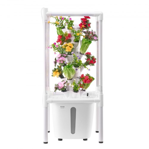 Hydroponisk dyrkningssystem, 43x43x100 cm, Hvid, Vertikal have