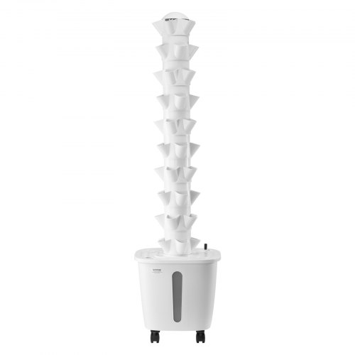 Hydroponisk dyrkningssystem, 50 pods 10 niveauer, 35x35x131 cm, hvid, indendørs have