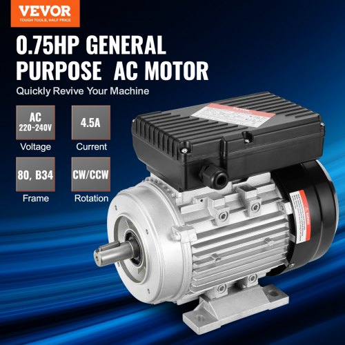 Elektrisk motor, 290x160x215 mm, enfaset, stål
