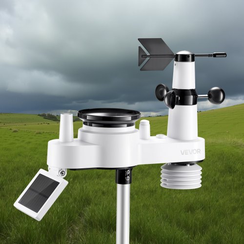 Väderstation, 7-i-1 Wi-Fi med app, 19x7,5 cm display, solcellsdriven