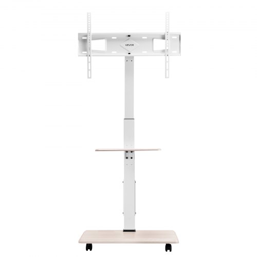 TV-bänk, Rullande mobil TV-vagn, 66x38x136,5-162 cm, Justerbar