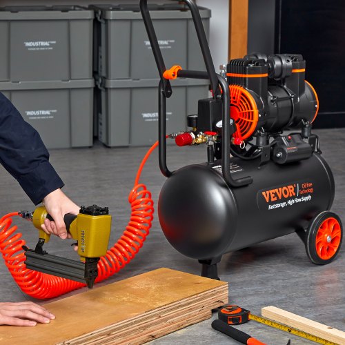 Luftkompressor 23,8 L 1450W 64x33x73 cm Ultra Støjsvag Oliefri