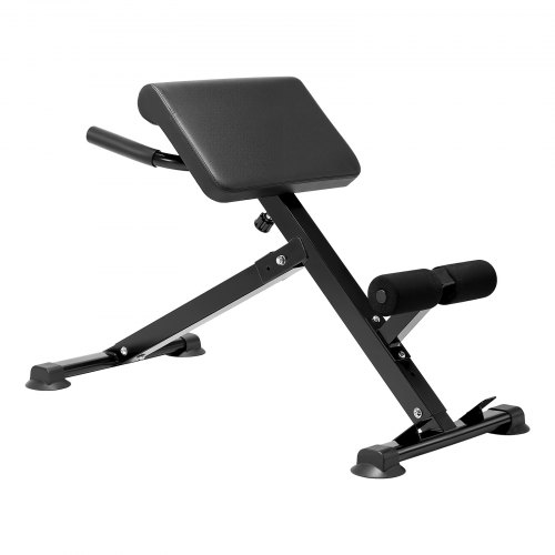 Romersk stol, hyperextensionsbænk, justerbar, sammenklappelig, kulstofstål, 113 kg, sort