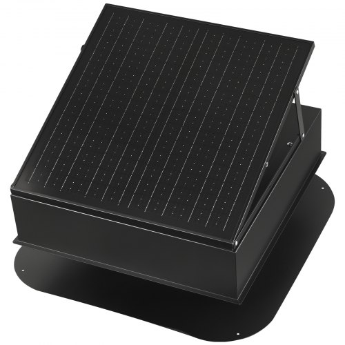 Loftsventilator, 35W solcelledrevet ventilator, 56,5x56,5x24,5 cm, sort, køling