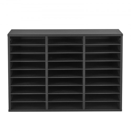 Litteraturorganisatör, 27 fack, 80x29,7x55 cm, svart, spånskiva