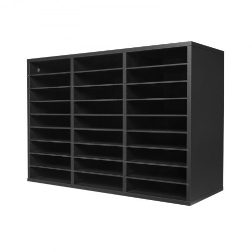 Litteraturorganisatör, 27 fack, 80x29,7x55 cm, svart, spånskiva