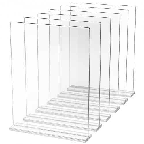 Skilteholder, Akryl Dobbeltsidet T-form, 21.6x27.9x4.5 cm, Klar